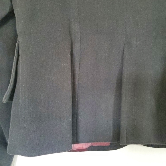 Philippe DUBUC Black Soft 100% Cotton Stylish w/ Pockets Mid-Length Blazer, Sz 8 - Picture 13 of 16